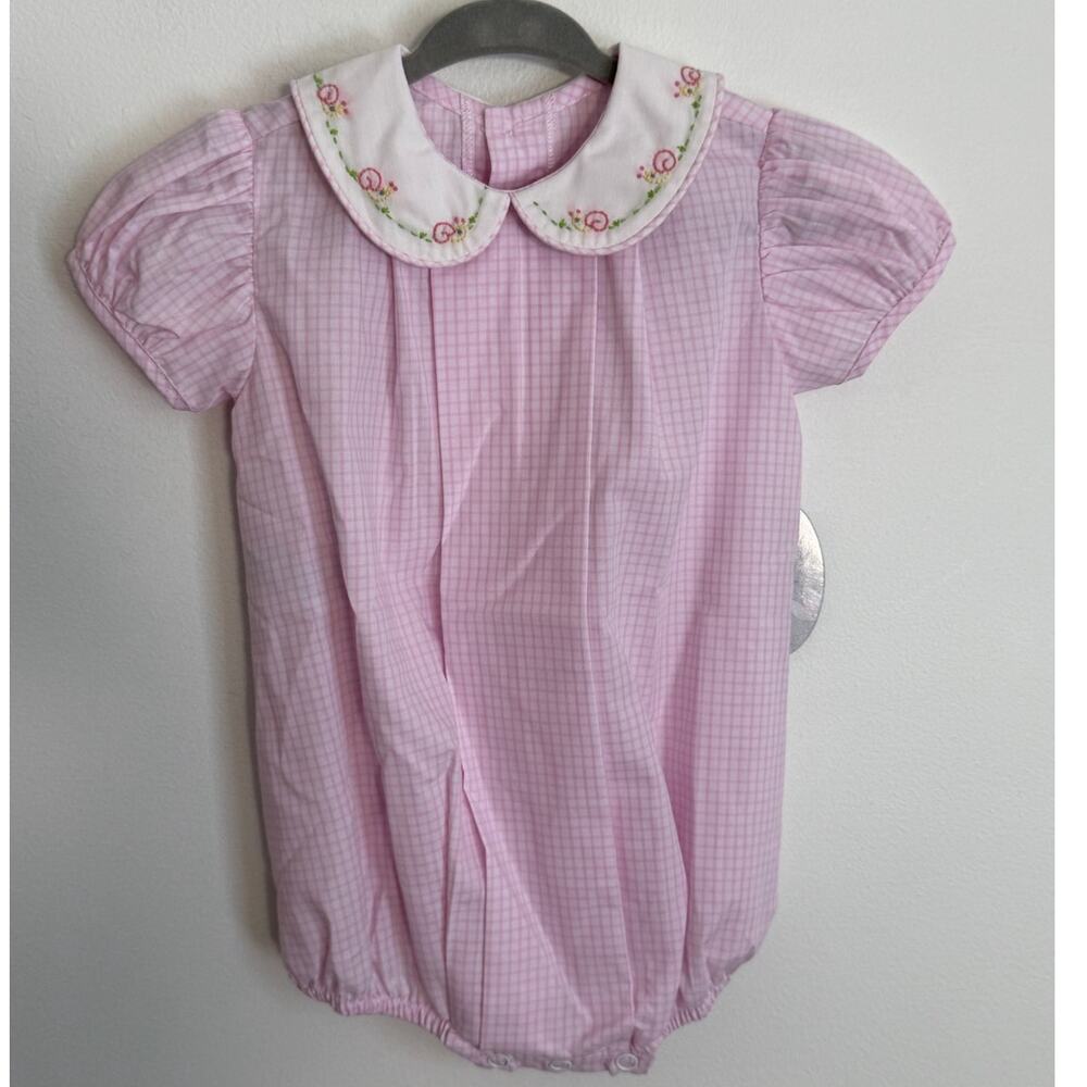 Baby Sen By Remember Nguyen Pink Gingham Bubble NWT size 9mo